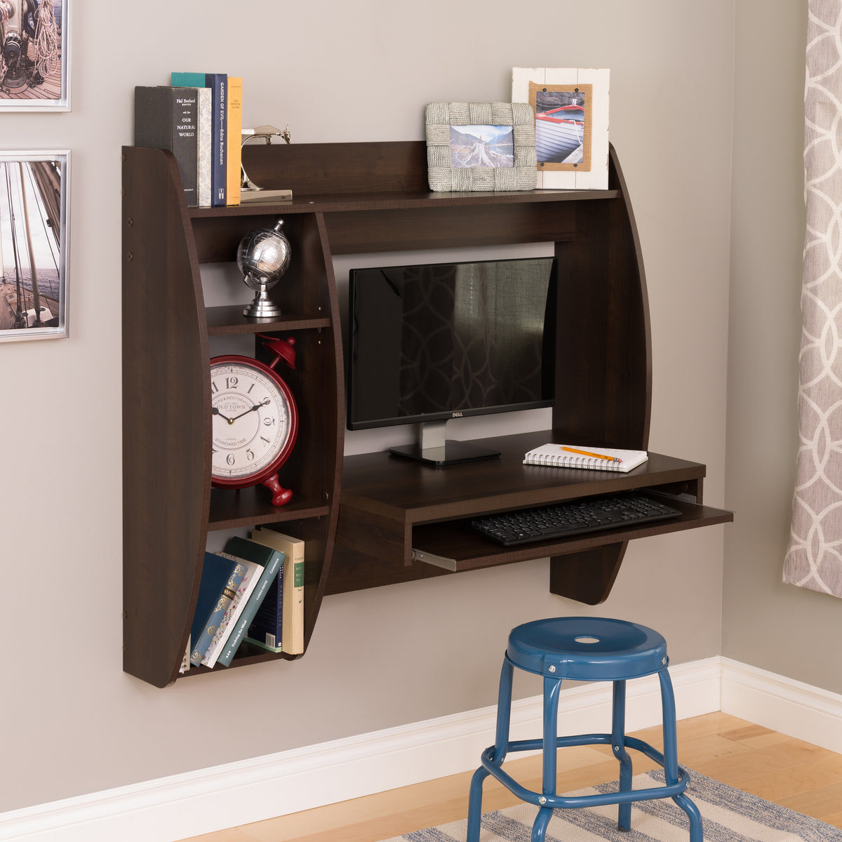 Prepac wall mounted floating deals desk with storage