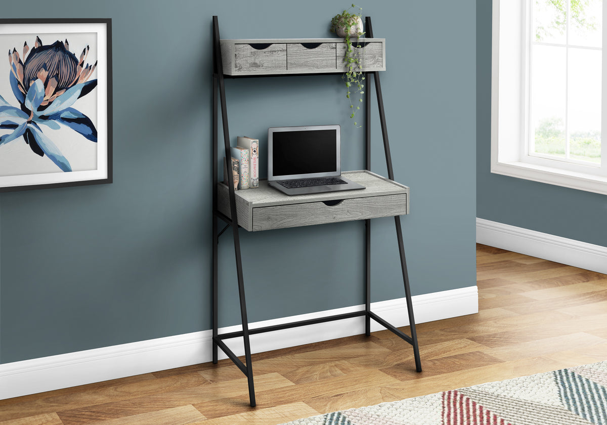 32 Taupe Desk with Hutch & Drawers by Monarch –