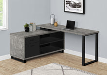 Load image into Gallery viewer, Grey and Black 72&quot; Executive L-Shaped Desk
