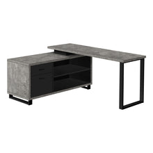 Load image into Gallery viewer, Grey and Black 72&quot; Executive L-Shaped Desk
