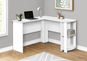 47" L-Shaped Computer Desk with Storage in White