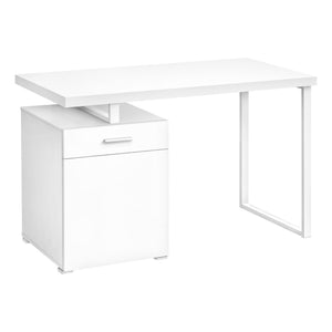 White 47" Floating Desktop Workstation with Storage