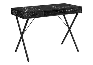 42" Black Marbled Trestle Workstation with Storage