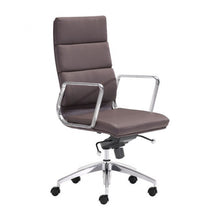 Load image into Gallery viewer, Classic High-Back Office Chair in Espresso Leatherette and Chrome
