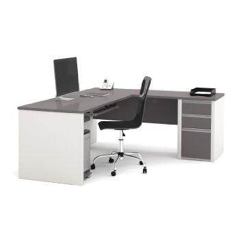 Modern Design Computer Desk with Storage Sand Stone - Techni Mobili