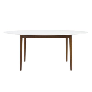 Stylish Oval White Matte and Ash Meeting Table