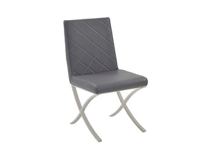 Guest or Conference Chair in Dark Gray Eco-Leather & Chrome (Set of 2)