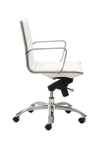 Modern White & Chrome Low Back Office Chair