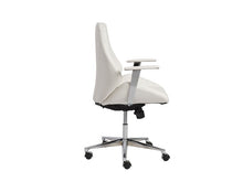 Load image into Gallery viewer, Modern White Leather &amp; Chrome Office Chair
